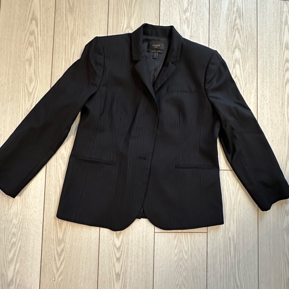 J Crew Striped Navy Blue Women's Blazer size 14